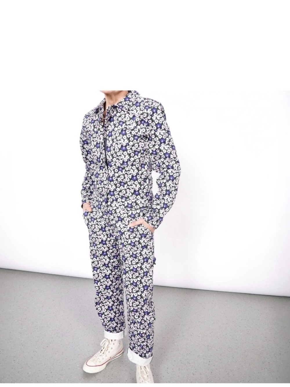 WILDFANG Essential Long Sleeve Coveralls Floral size Small